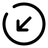 Round Arrow Left Down icon