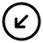 Round Arrow Left Down icon