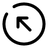 Round Arrow Left Up icon