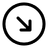 Round Arrow Right Down icon