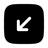 Square Arrow Left Down icon